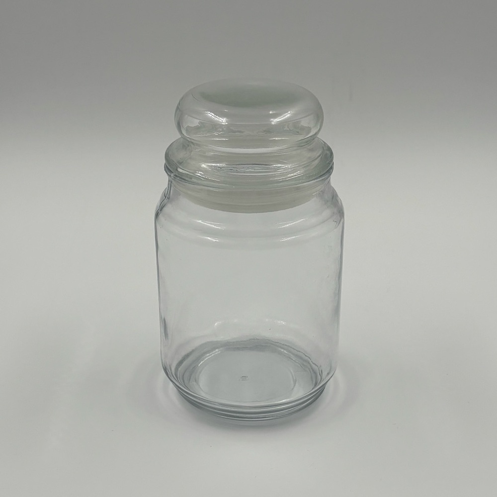 Vintage Style Clear Glass Apothecary Jar with Domed Lid - Medium